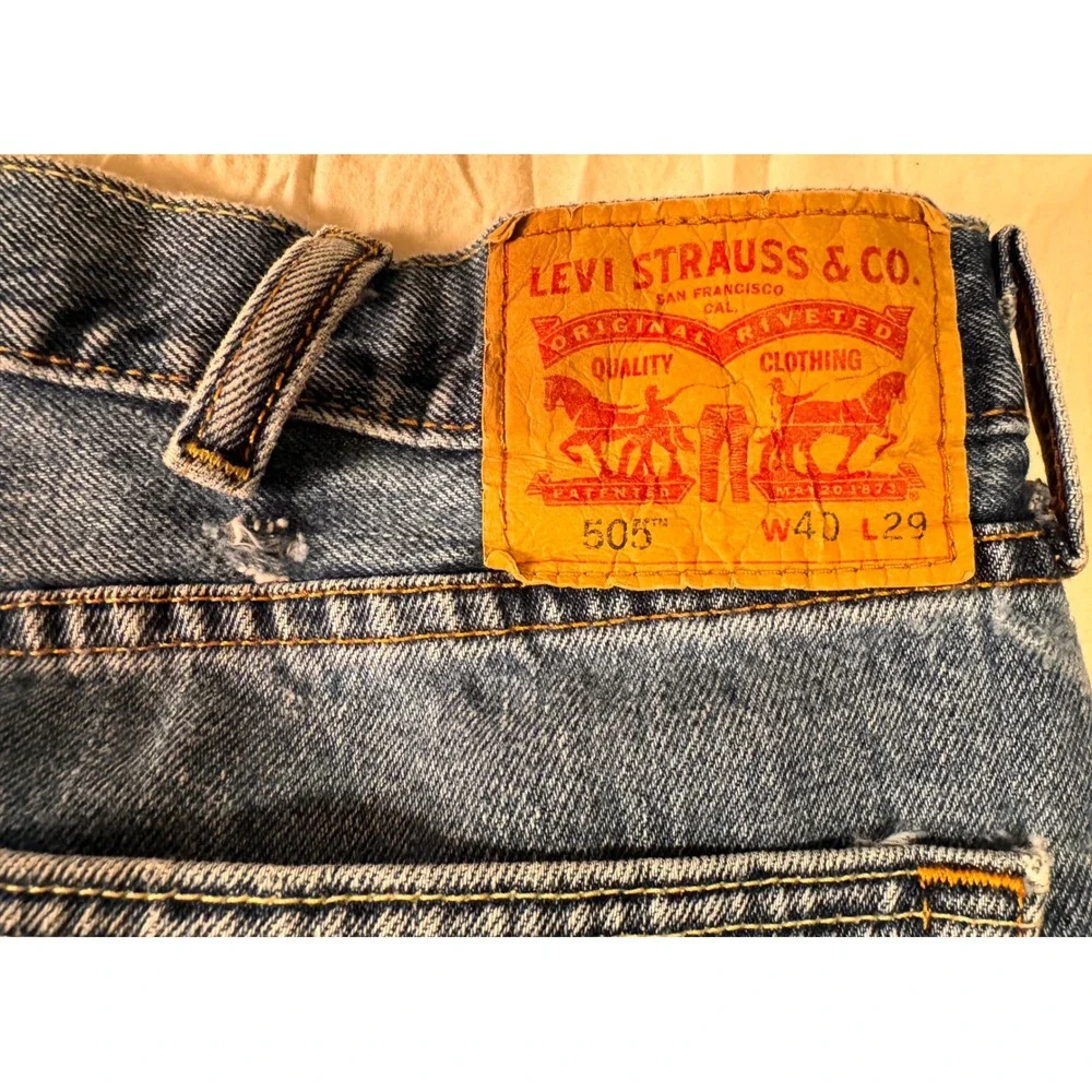 Levi's 505 Jeans Regular‎ Fit Straight Leg Denim Pants Classic W40 L29